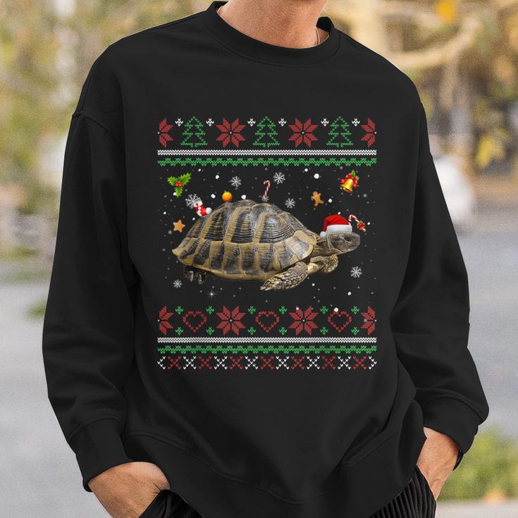 Russische Schildkröte Weihnachts-Sweatshirt, Hässliches Rentier-Motiv Geschenke für Ihn