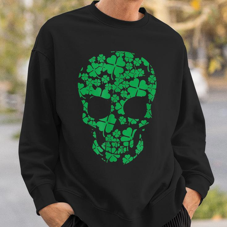 Saint Patricks Day Shamrocks Skull Sweatshirt Gifts for Him