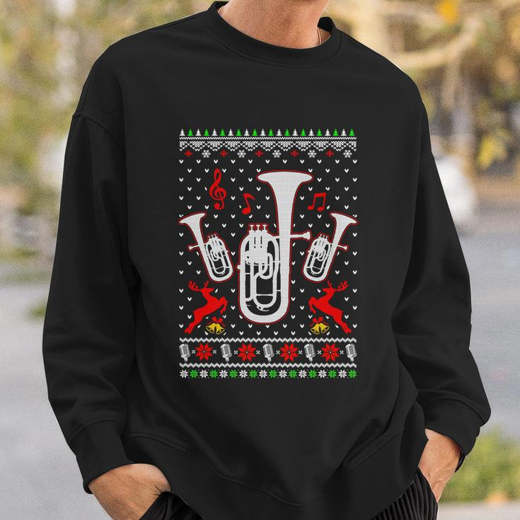 Santa Euphonium Ugly Christmas Xmas Gift Sweatshirt Gifts for Him
