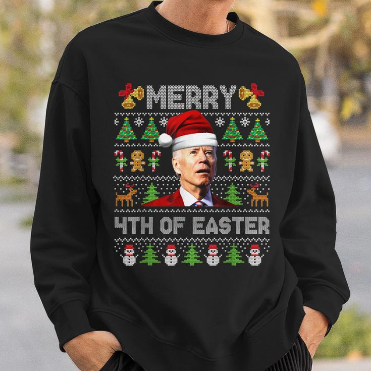 Santa Joe Biden Merry 4Th Of Easter Ugly Christmas Sweater V2 Men Women Sweatshirt Graphic Print Unisex Gifts for Him