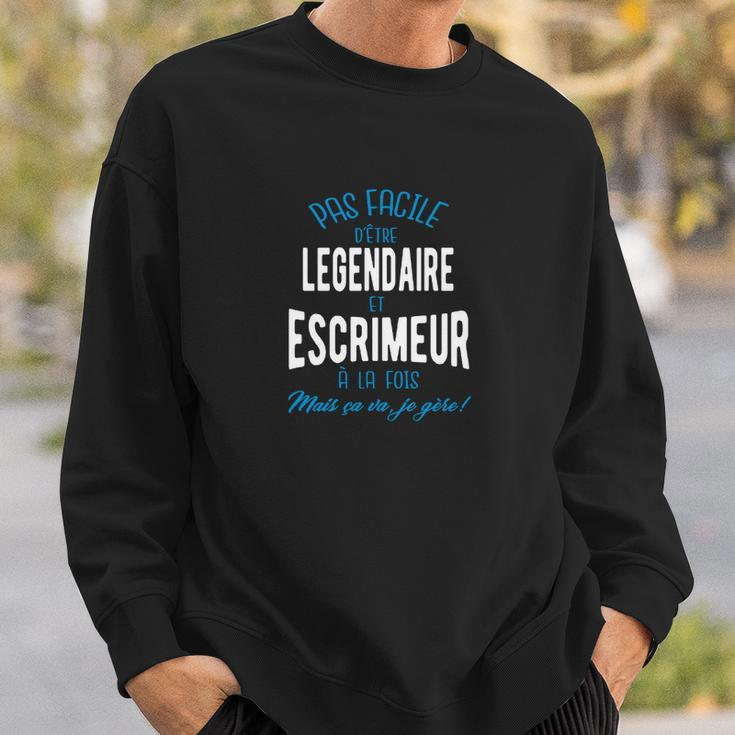 Schwarzes Sweatshirt für Fechter, Légendaire Escrimeur Motiv Geschenke für Ihn