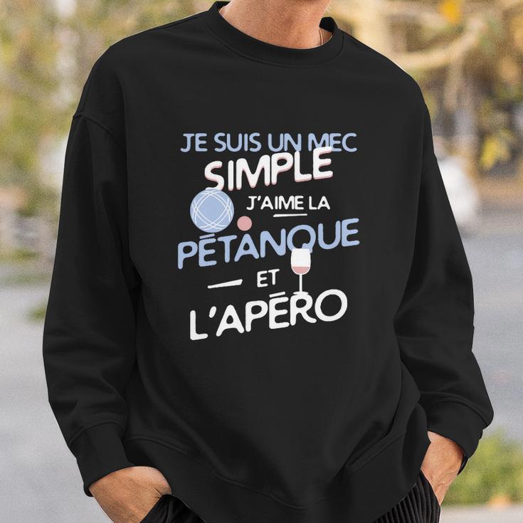 Schwarzes Sweatshirt Je suis un mec simple - Pétanque & Apéro Fan Geschenke für Ihn