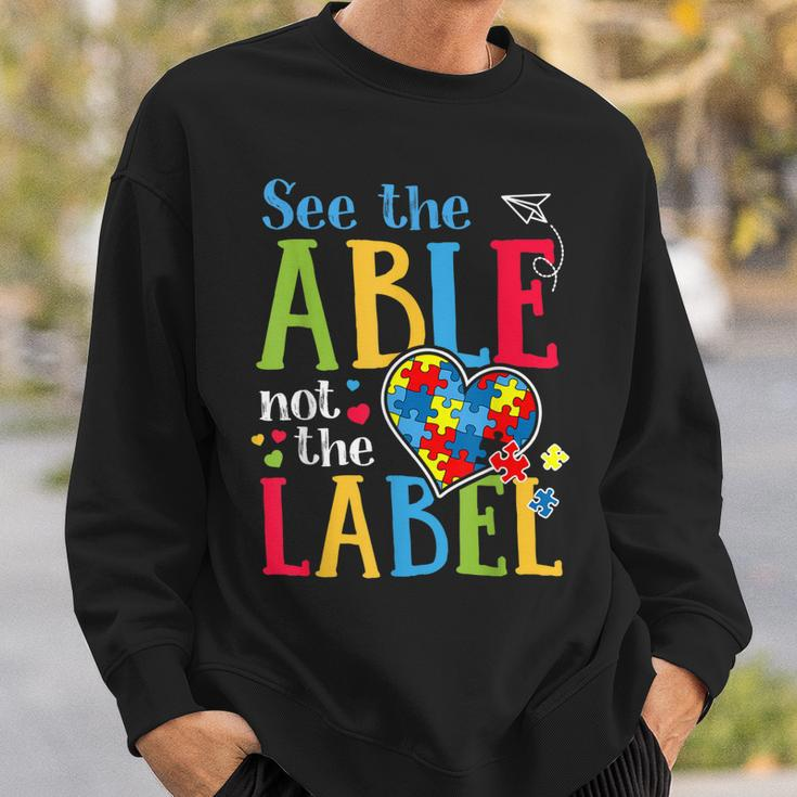 See The Able Not The Label Autism Puzzle Love Heart Sweatshirt Gifts for Him