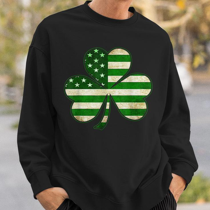 Shamrock Irish American Flag Ireland Flag St Patricks Day V4 Sweatshirt Gifts for Him