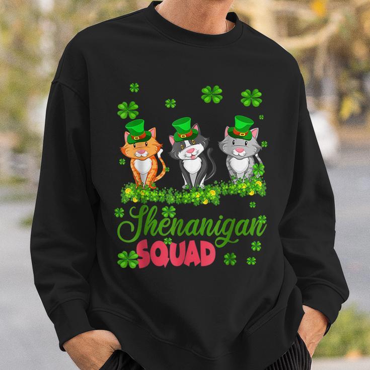 Shenanigan Squad St Patricks Day Leprechaun Cat Lover Gifts Sweatshirt Gifts for Him