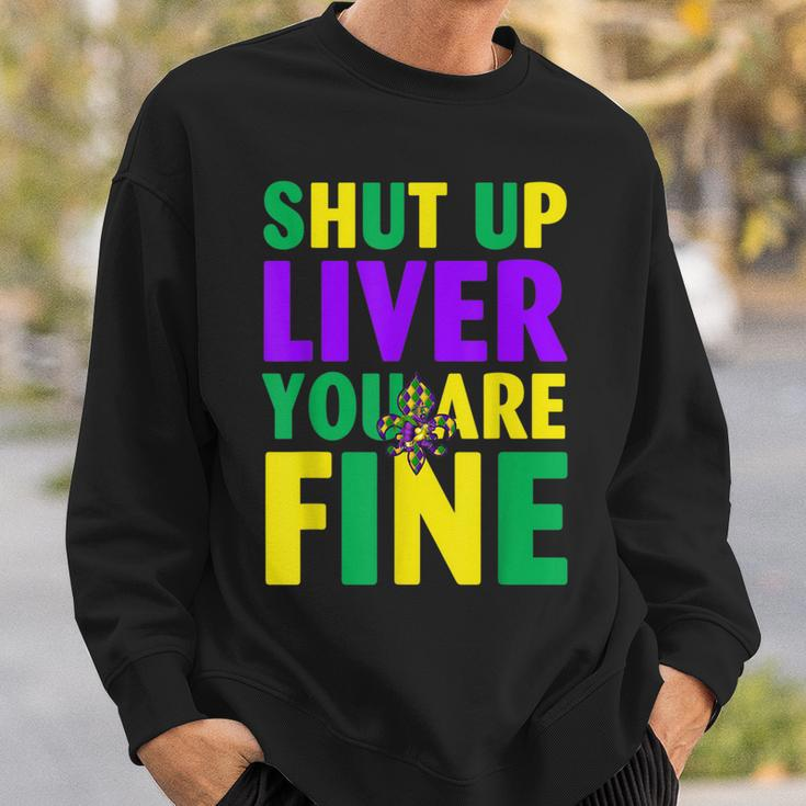 Shut Up Liver Youre Fine Funny Mardi Gras Parade Jester Hat Sweatshirt Gifts for Him