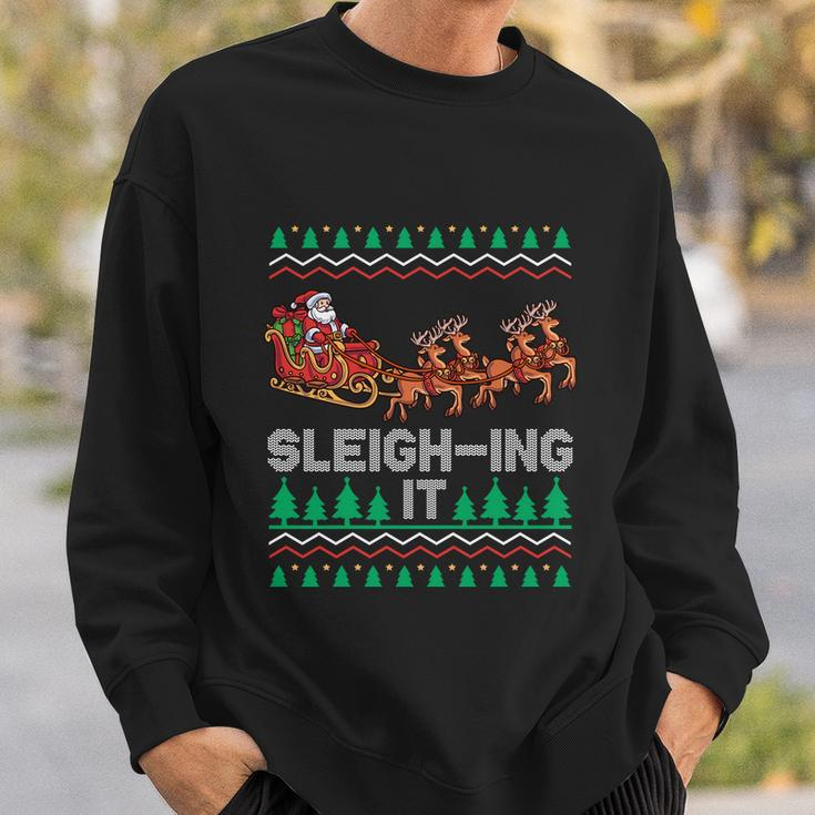 Sleighing It Ugly Christmas Shirt Sweatshirt Gifts for Him