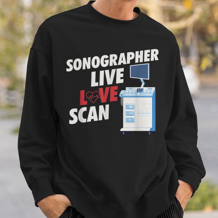 Sonographie Sweatshirt: Live Love Scan, Medizinische Ultraschall Technik Geschenke für Ihn