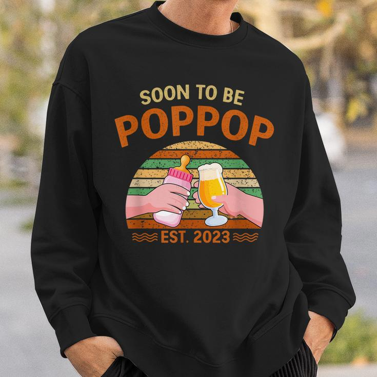 Soon To Be Poppop Est 2023 Fathers Day New Dad Vintage Sweatshirt Gifts for Him