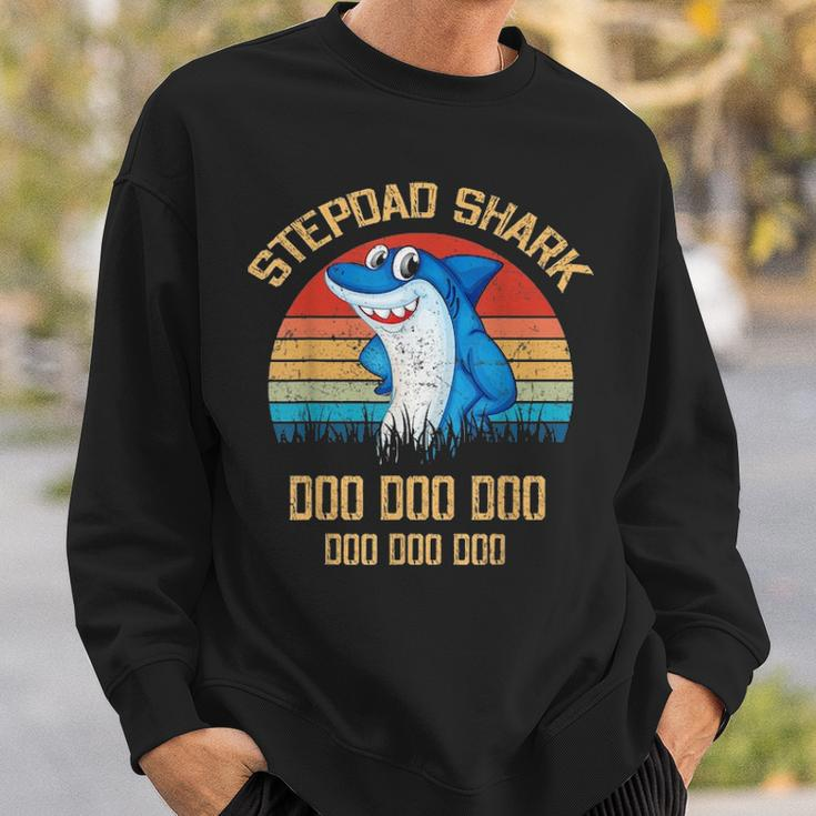 Stepdad Shark Fathers Day Gift Sweatshirt Gifts for Him