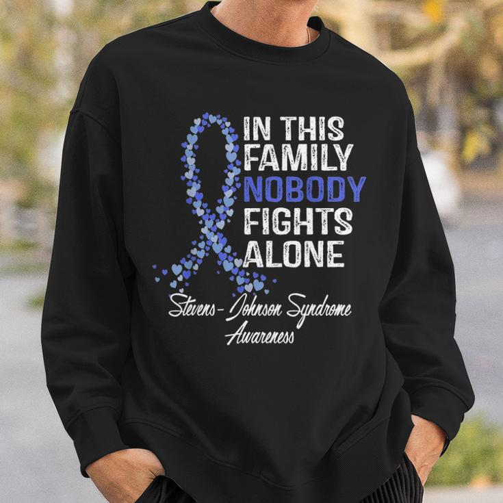 Stevens Johnson Syndrome Awareness Gift Nobody Fights Alone Sweatshirt Gifts for Him