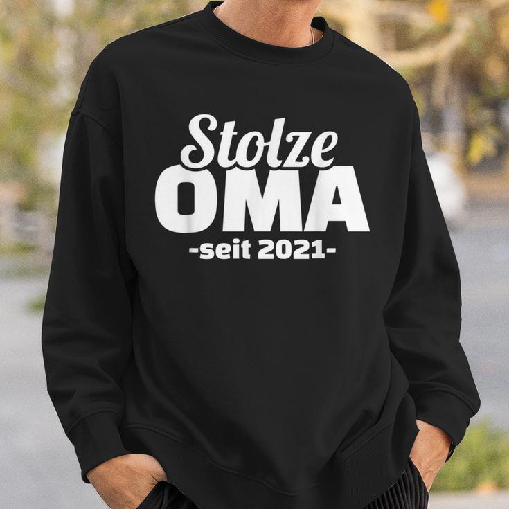 Stolze Oma seit 2021 Schwarzes Sweatshirt, Präsent für Großmütter Geschenke für Ihn