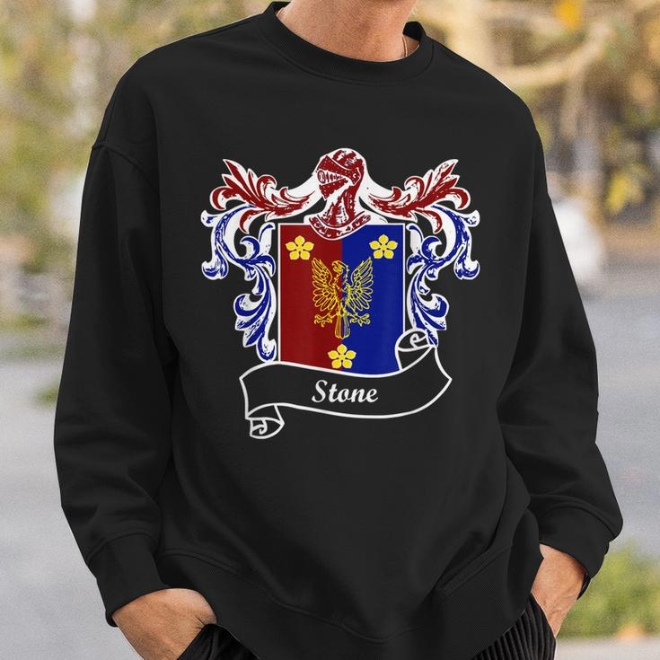 Stone Coat Of Arms Surname Last Name Family Crest Sweatshirt Gifts for Him