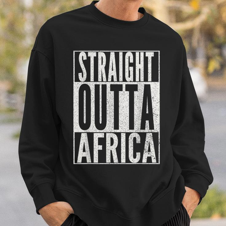 Straight Outta Africa Best African Vintage Retro Men Women Sweatshirt Graphic Print Unisex Gifts for Him