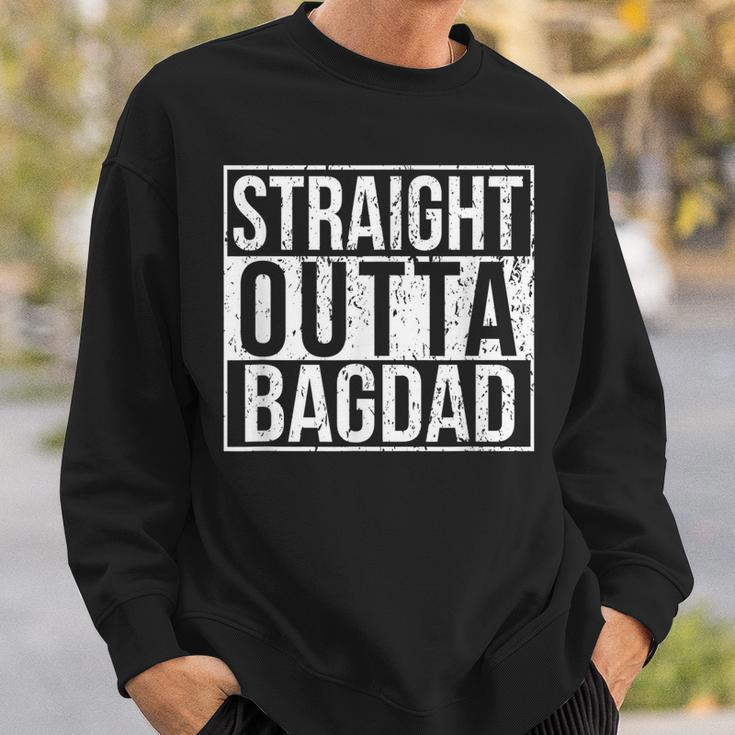 Straight Outta Bagdad Proud Veteran Men Women Sweatshirt Graphic Print Unisex Gifts for Him