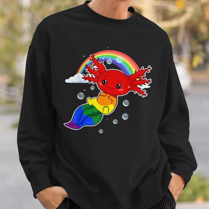 Subtle Gay Pride Flag Axolotl Lgbtq Sweatshirt Gifts for Him