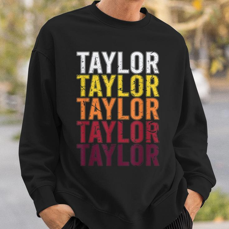 Taylor Retro Wordmark Pattern - Vintage Style Sweatshirt Gifts for Him