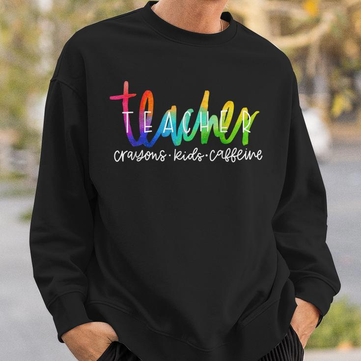 Teacher Life Happy Teachers Day Leopard Rainbow Women Men Sweatshirt Gifts for Him