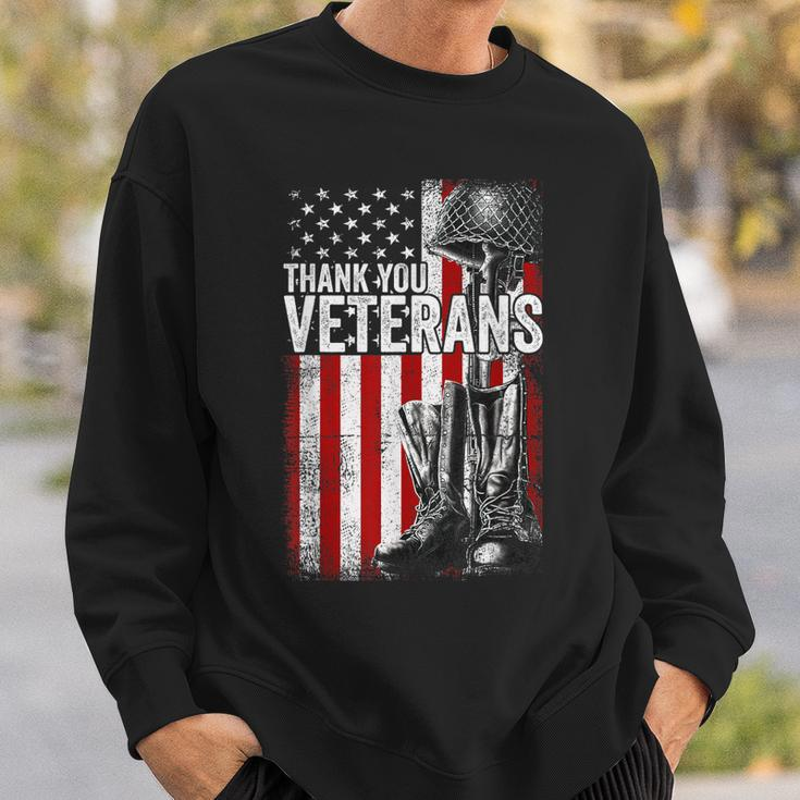 Thank You Veterans Proud Veteran Day Dad Grandpa V8 Sweatshirt Gifts for Him