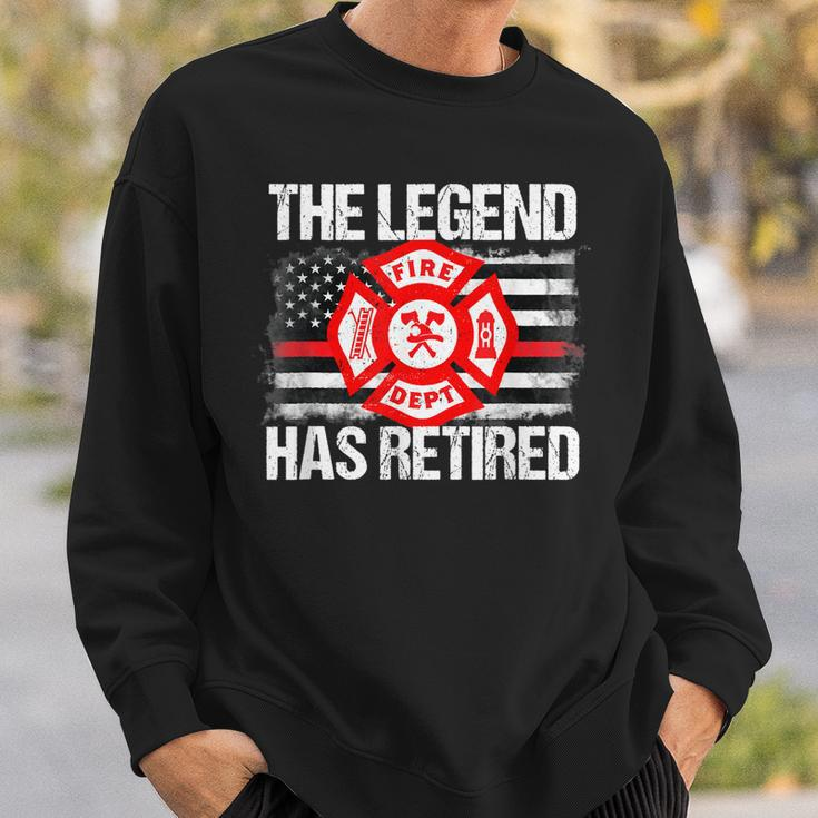 The Legend Has Retired Firefighter Retirement Party Men Sweatshirt Gifts for Him