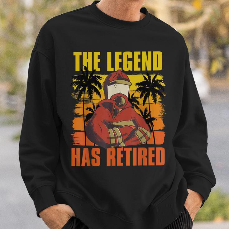 The Legend Has Retired Palm Trees Fireman Proud Firefighter Sweatshirt Gifts for Him