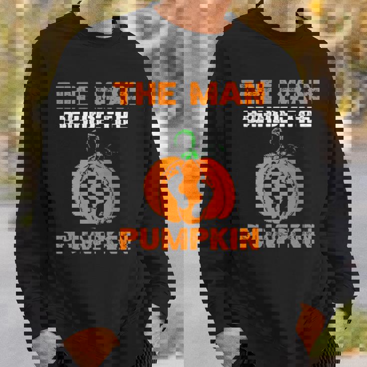 The Man Behind The Pumpkin Halloween Single Dad Sweatshirt Gifts for Him