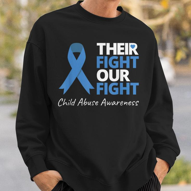 Their Fight Our Fight Child Abuse Awareness Blue Ribbon Sweatshirt Gifts for Him