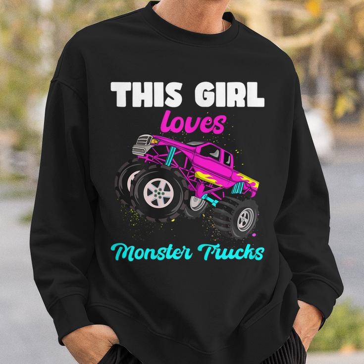 This Girl Loves Monster Trucks Funny Pink Monster Truck Girl Sweatshirt Gifts for Him