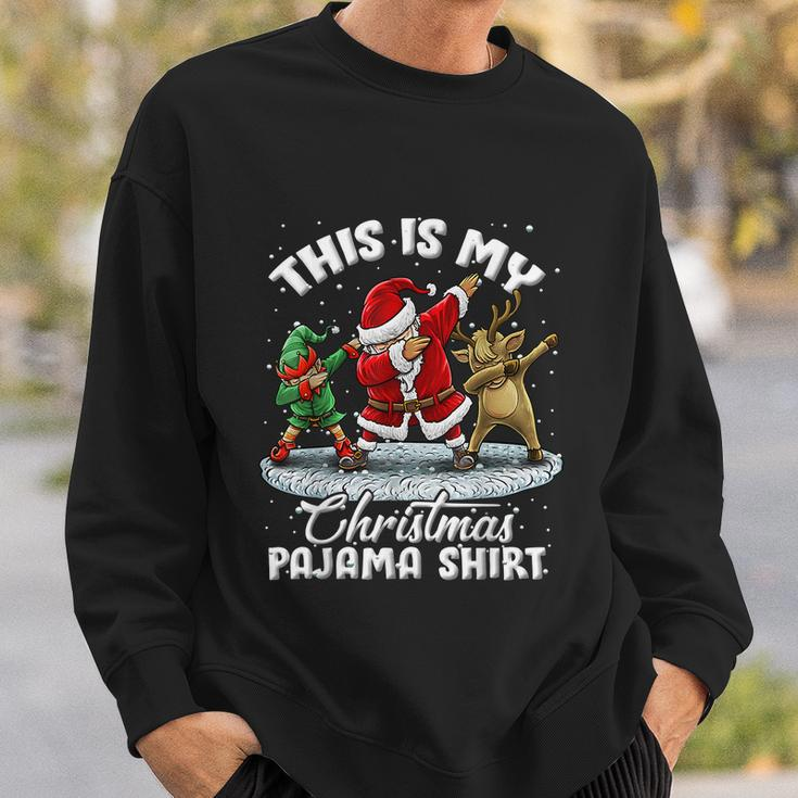 This Is My Christmas Pajama Shirt Dabbing Santa Elf Pajamas Sweatshirt Gifts for Him