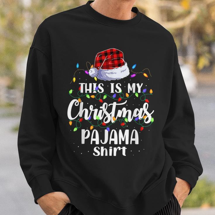 This Is My Christmas Pajama Xmas Lights Funny Holiday Men Women Sweatshirt Graphic Print Unisex Gifts for Him