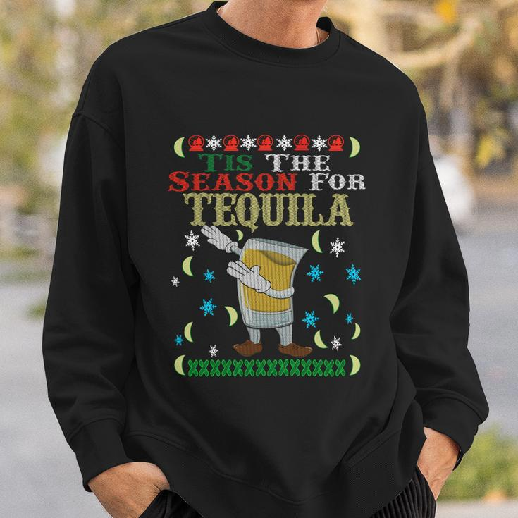 Tis The Season For Tequila Dabbing Ugly Christmas Alcohol Meaningful Gift Sweatshirt Gifts for Him