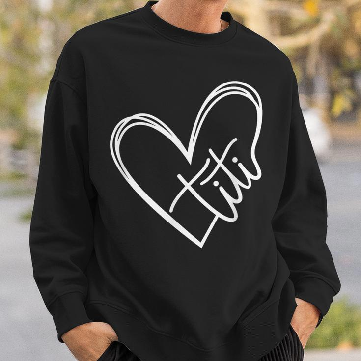 Titi Heart Minimalist Auntie Best Aunt Ever Gift Sweatshirt Gifts for Him