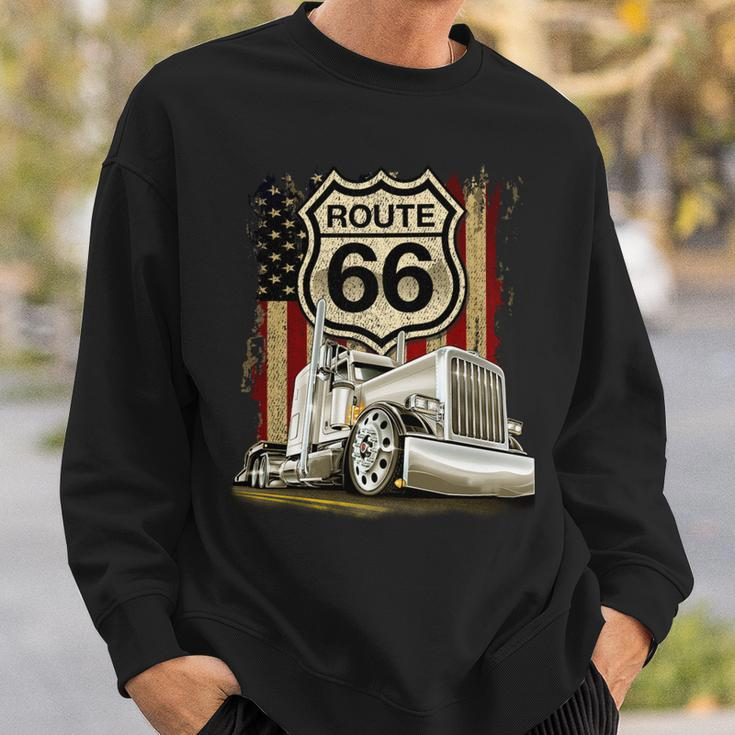 Trucker Route Sweatshirt Gifts for Him