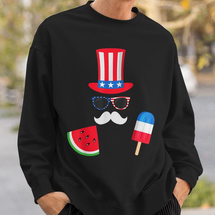 Uncle Sam Costume Watermelon Ice Cream 4Th Of July Sweatshirt Gifts for Him