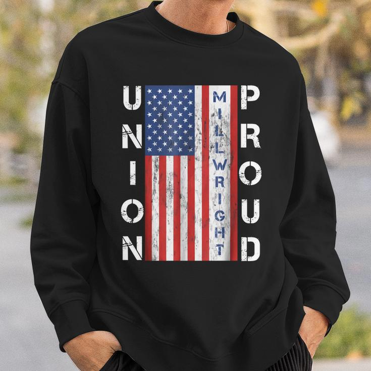 Union Proud American Flag Millwright Men Women Sweatshirt Graphic Print Unisex Gifts for Him