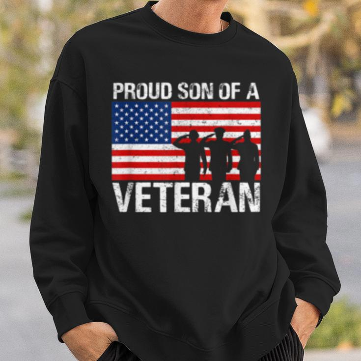 Usa United States Military Family Proud Son Of A Veteran Sweatshirt Gifts for Him