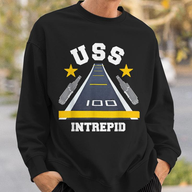 Uss Intrepid Aircraft Carrier Military Veteran Sweatshirt Gifts for Him