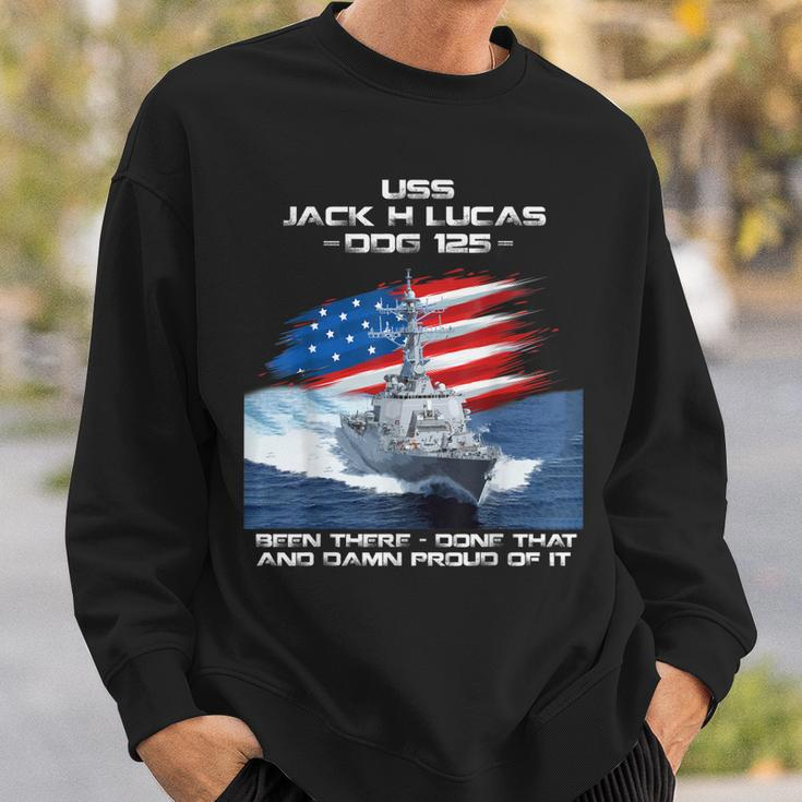 Uss Jack H Lucas Ddg-125 Destroyer Ship Usa Flag Veteran Day Sweatshirt Gifts for Him