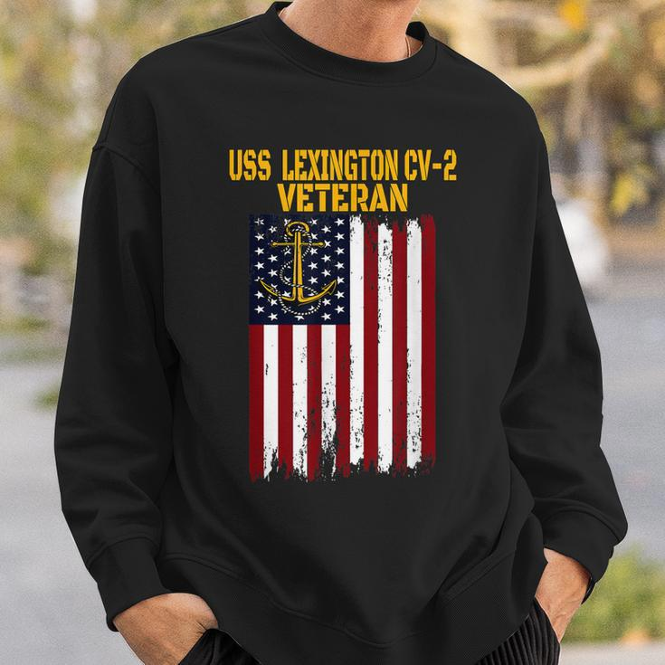 Uss Lexington Cv-2 Aircraft Carrier Veterans Day Dad Sweatshirt Gifts for Him