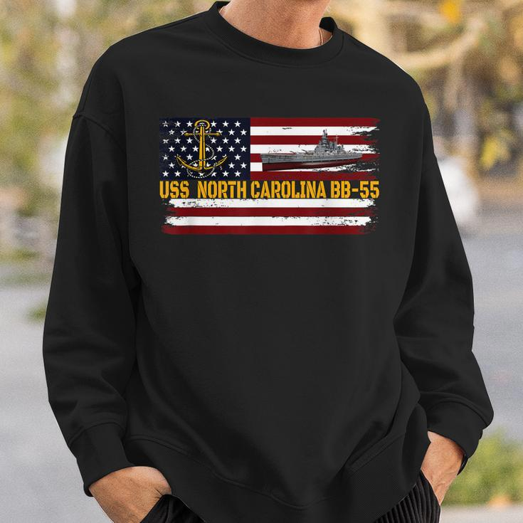 Uss North Carolina Bb-55 Ww2 Battleship Warship Veteran Dad Sweatshirt Gifts for Him