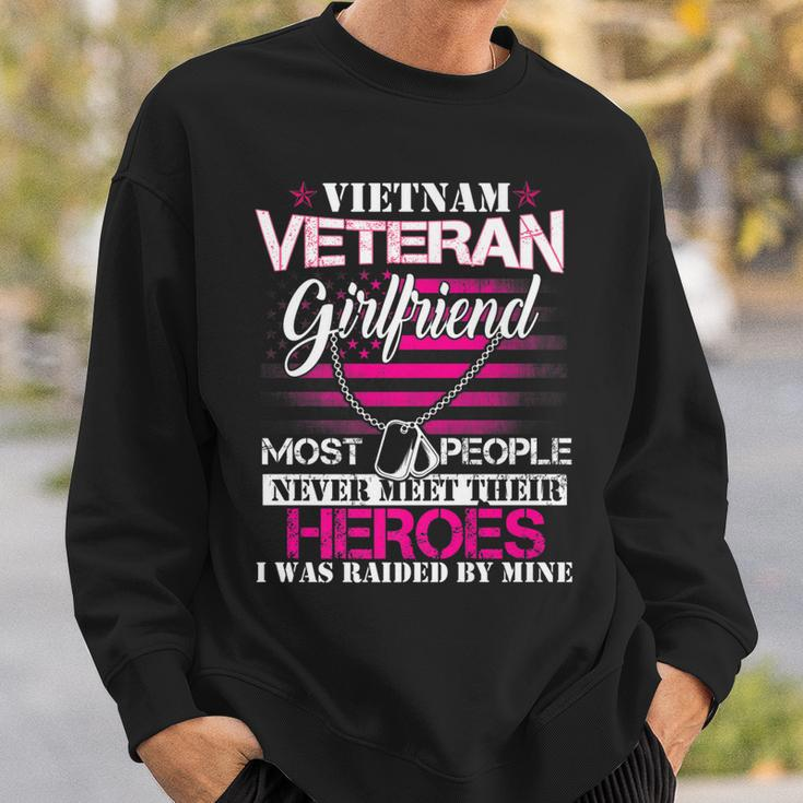 Vietnam Veteran Girlfriend Raised By My Hero - Veteran Day Sweatshirt Gifts for Him