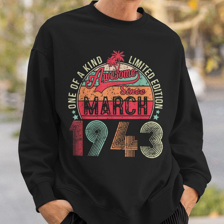 Vintage 80 Year Old March 1943 Limited Edition 80Th Birthday Sweatshirt Gifts for Him