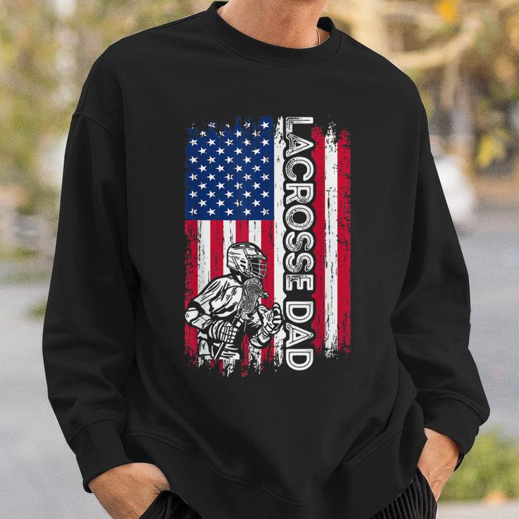 Vintage American Flag Lacrosse Dad Daddy Men Gift Sweatshirt Gifts for Him