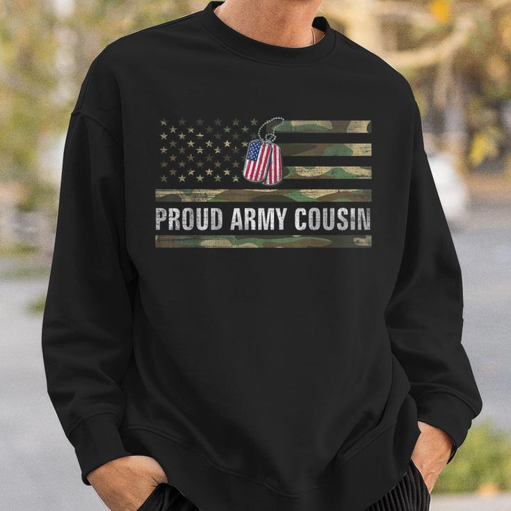 Vintage American Flag Proud Army Cousin Veteran Day Gift Sweatshirt Gifts for Him
