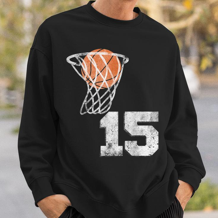 Vintage Basketball Trikot Nummer 15 Spieler Nummer Sweatshirt Geschenke für Ihn