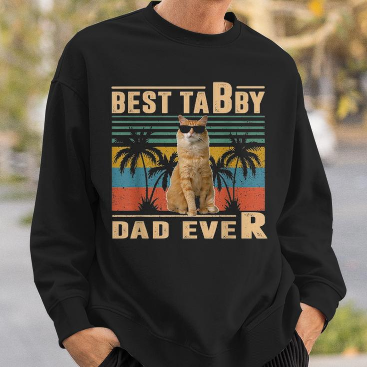 Vintage Best Cat Dad Ever Tabby Fathers Day Gift For Daddy Sweatshirt Gifts for Him