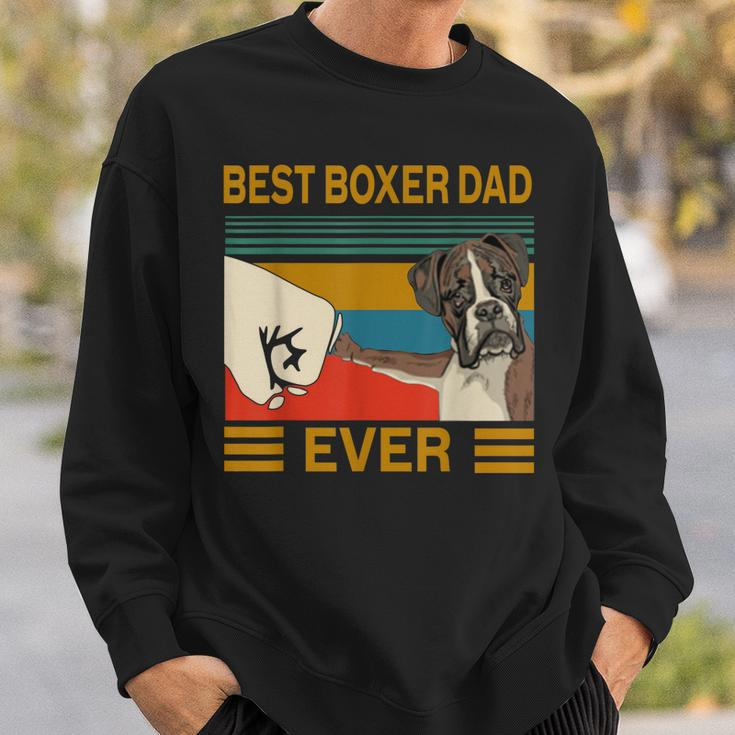 Vintage Best Dog Boxer Dad Ever Bump Fit Gift Sweatshirt Gifts for Him