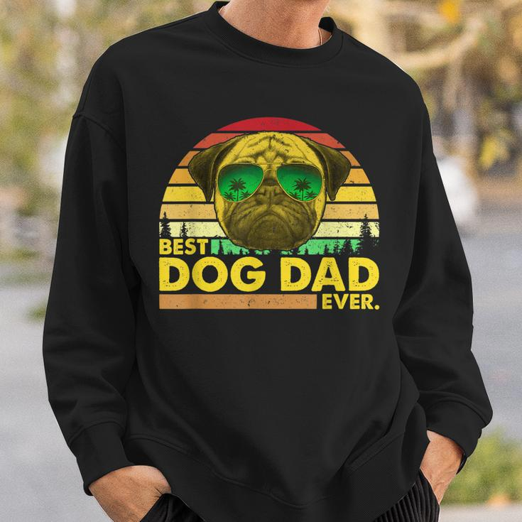 Vintage Best Pug Dad Ever Dog Daddy Father Sweatshirt Gifts for Him