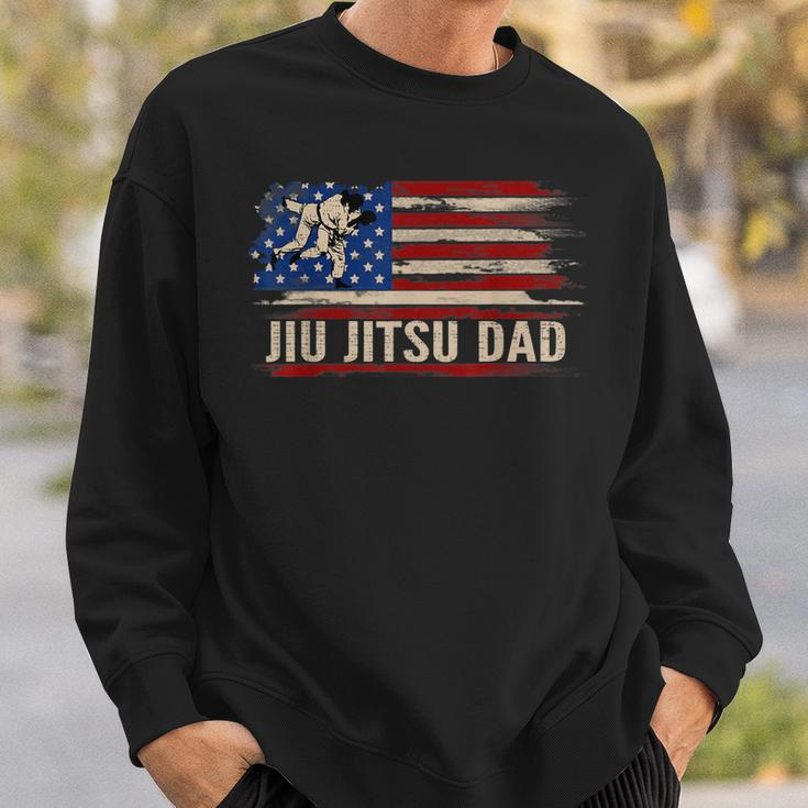 Vintage Bjj Jiu-Jitsu Dad American Usa Flag Sports Gift Sweatshirt Gifts for Him