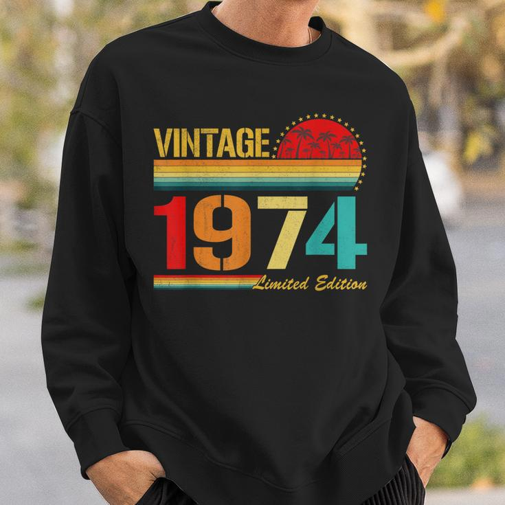 Vintage Born In 1974 Birthday Year Party Wedding Anniversary Sweatshirt Gifts for Him